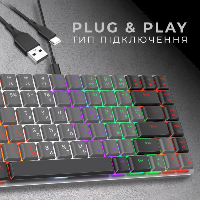 Клавіатура GAMEPRO MK140R Outemu Red Switch Dark Gray