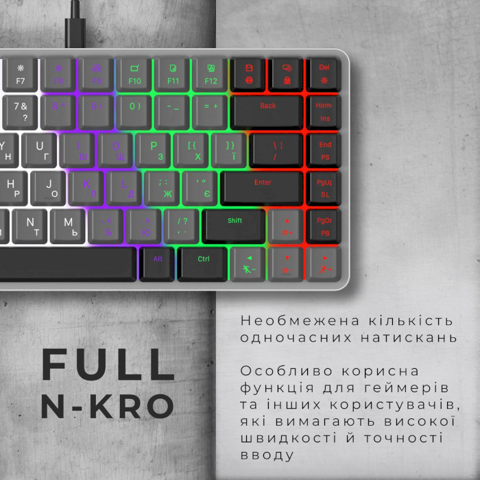 Клавіатура GAMEPRO MK140R Outemu Red Switch Dark Gray