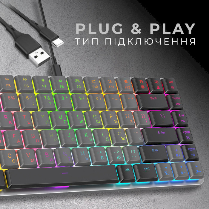 Клавіатура GAMEPRO MK141R Outemu Red Switch Dark Gray