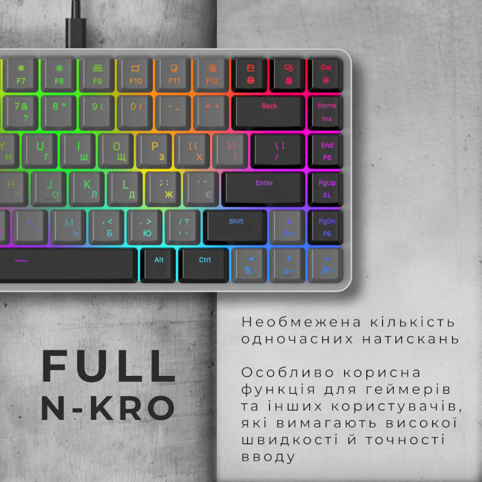 Клавіатура GAMEPRO MK141R Outemu Red Switch Dark Gray