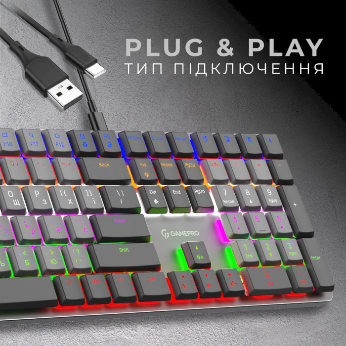 Клавіатура GAMEPRO MK145R Outemu Red Switch Dark Gray