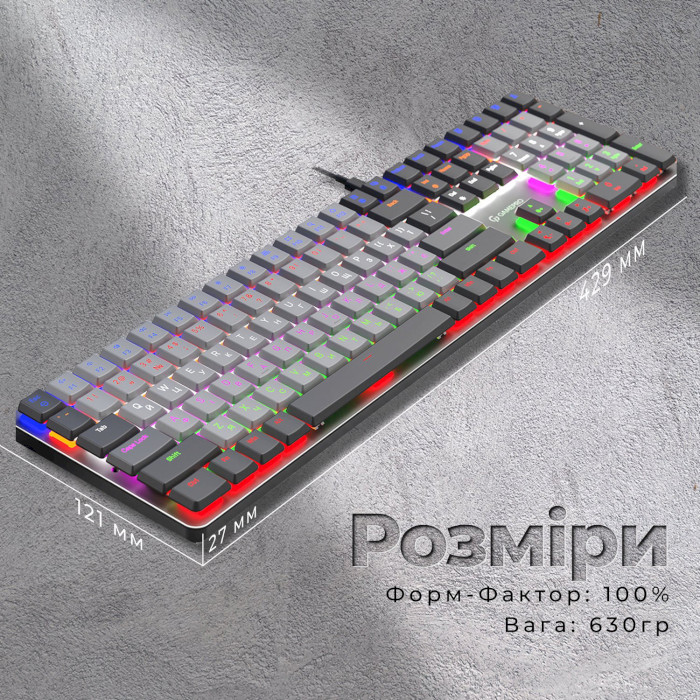 Клавіатура GAMEPRO MK145R Outemu Red Switch Dark Gray