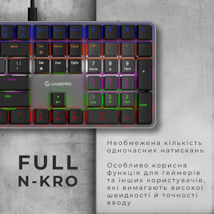 Клавіатура GAMEPRO MK145R Outemu Red Switch Dark Gray