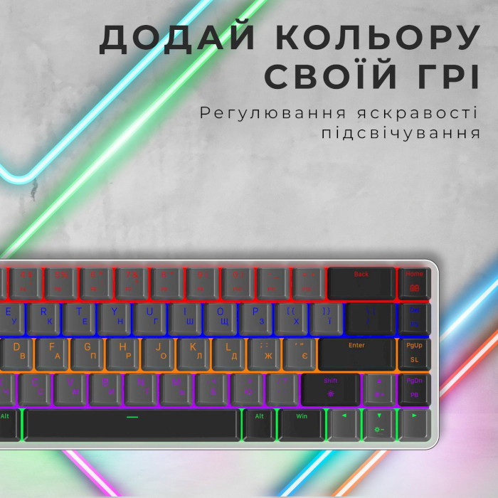 Клавіатура бездротова GAMEPRO MK122R Outemu Red Switch Dark Gray