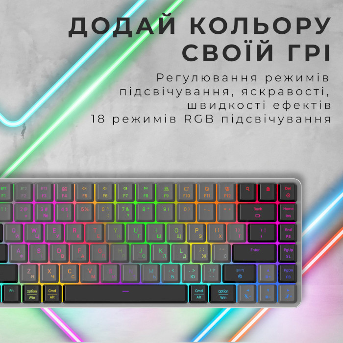 Клавіатура бездротова GAMEPRO MK230R Outemu Red Switch Dark Gray