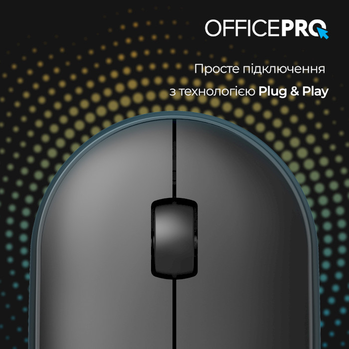 Миша OFFICEPRO M185B Silent Click Wireless Black