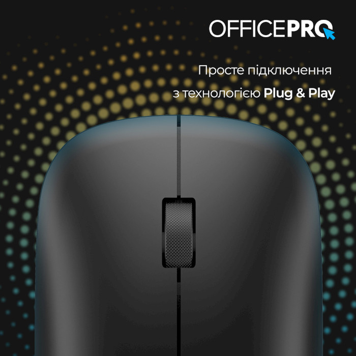 Миша OFFICEPRO M225B Silent Click Wireless Black