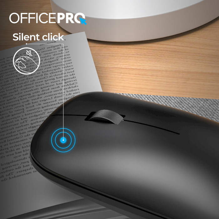 Миша OFFICEPRO M225B Silent Click Wireless Black