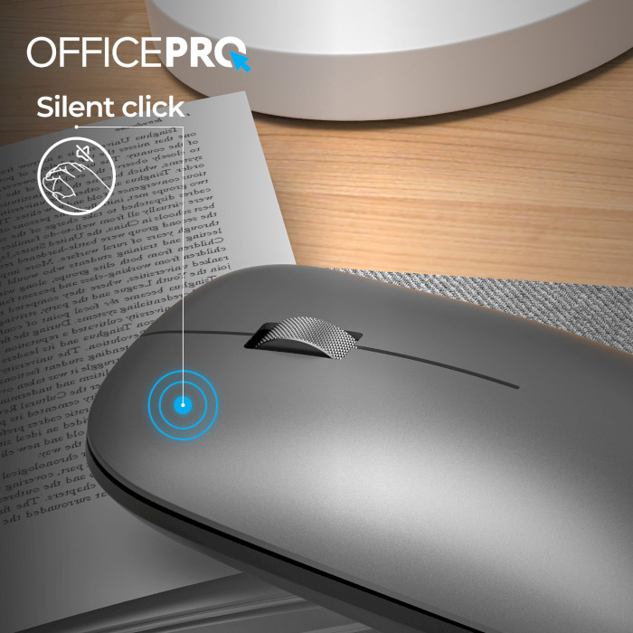 Миша OFFICEPRO M225G Silent Click Wireless Gray