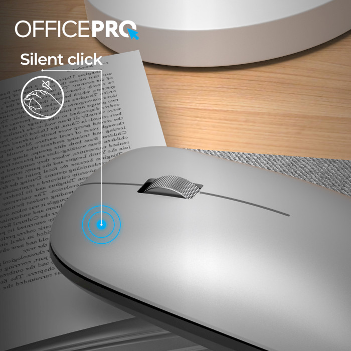 Мышь OFFICEPRO M225S Silent Click Wireless Silver