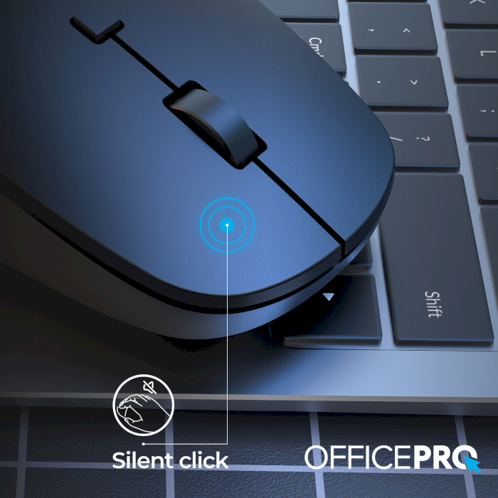 Мышь OFFICEPRO M305B Silent Click Ergonomic Wireless Black