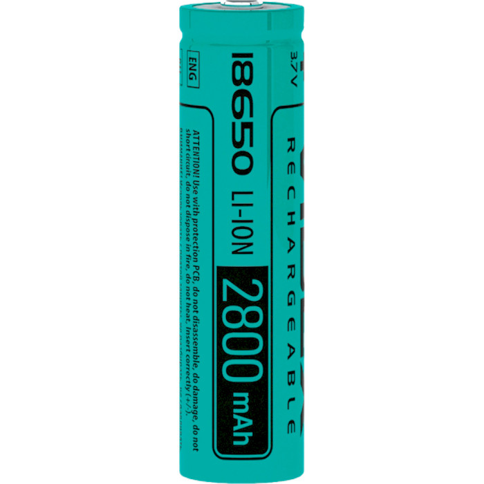 Акумулятор VIDEX Rechargeable 18650 2800mAh 3.7V TipTop (18650/2800/1B)