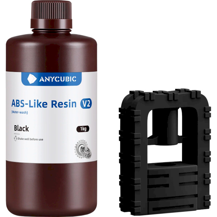 Фотополімерна гума для 3D принтера ANYCUBIC ABS-Like Resin V2, 1кг, Black