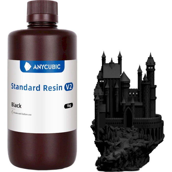 Фотополимерная резина для 3D принтера ANYCUBIC Standard Resin V2, 1кг, Black