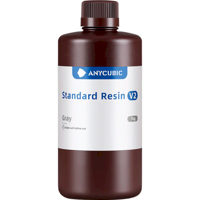 Фотополімерна гума для 3D принтера ANYCUBIC Standard Resin V2, 1кг, Gray