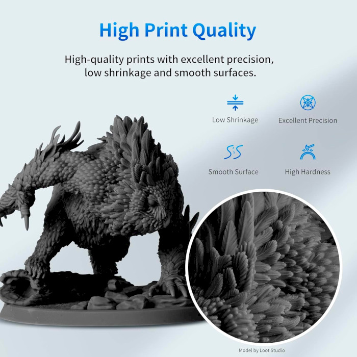 Фотополімерна гума для 3D принтера ANYCUBIC Standard Resin, 1кг, Black