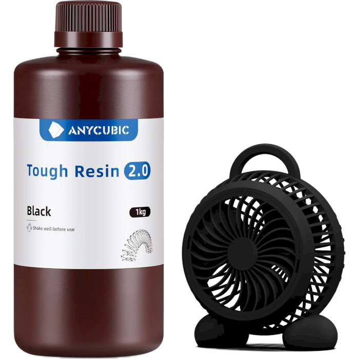 Фотополімерна гума для 3D принтера ANYCUBIC Tough Resin 2.0, 1кг, Black