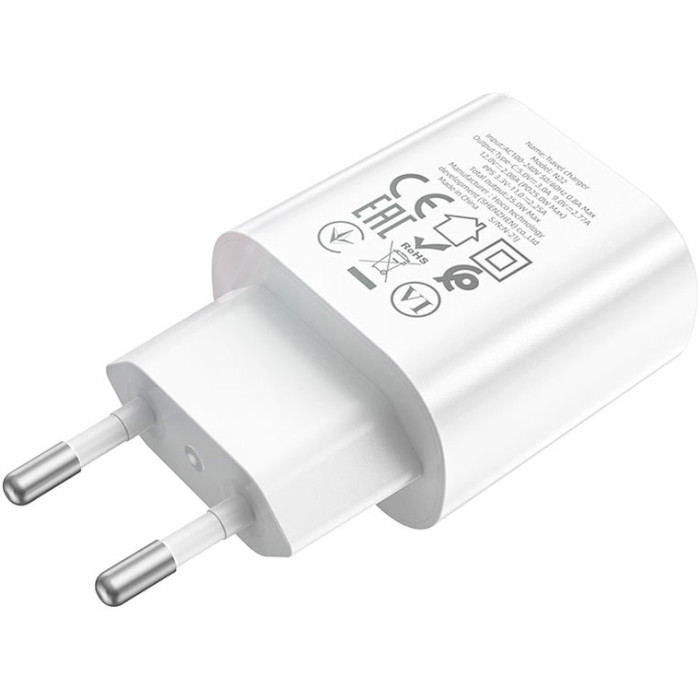 Зарядний пристрій HOCO N22 Jetta 1xUSB-C, PD25W White (6931474760067)