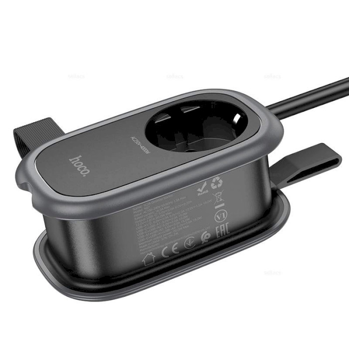 Зарядний пристрій HOCO NS7 Sharp 1xUSB-A, 2xUSB-C, PD20W, QC3.0 Black (6942007623957)