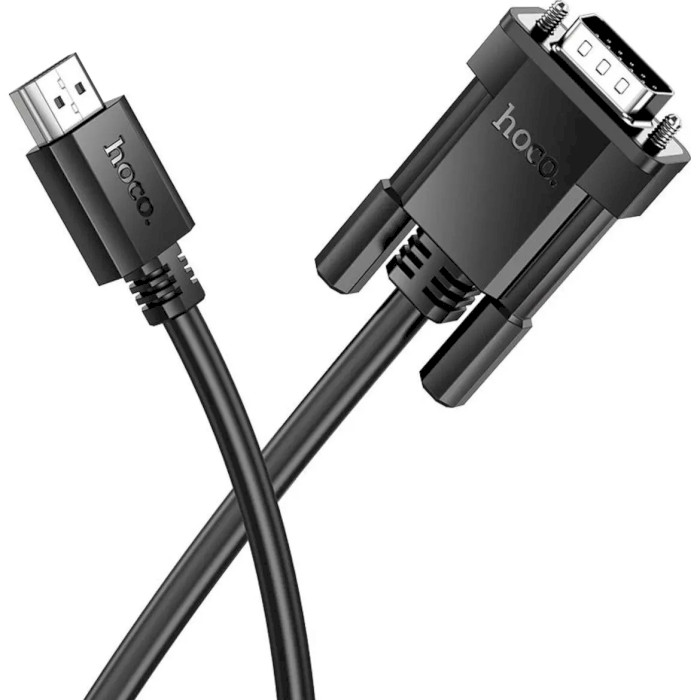 Кабель HOCO US12 HDTV Male to VGA Male HD Data Cable HDMI - VGA 1м Black (6942007628228)