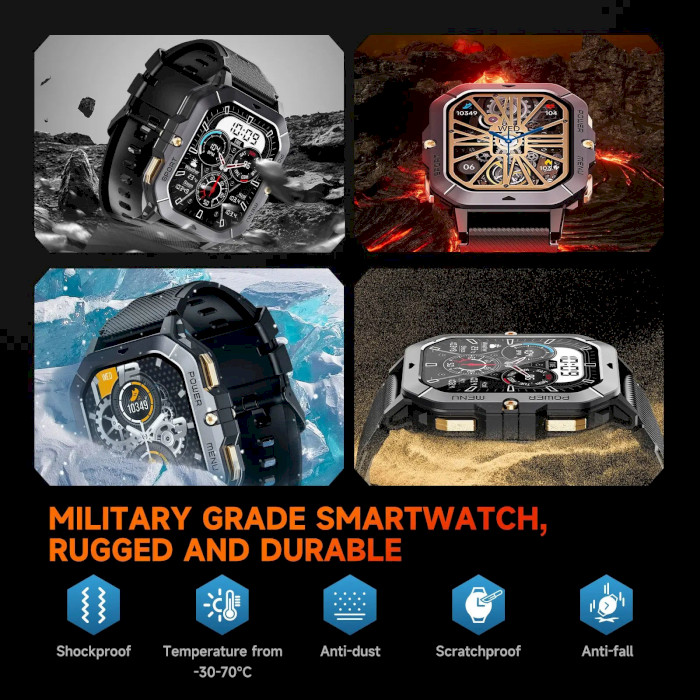 Тактичний смарт-годинник OUKITEL BT101 Military Smart Watch Green