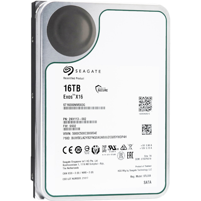 Жорсткий диск 3.5" SEAGATE Exos X16 16TB SATA/256MB (ST16000NM003G)