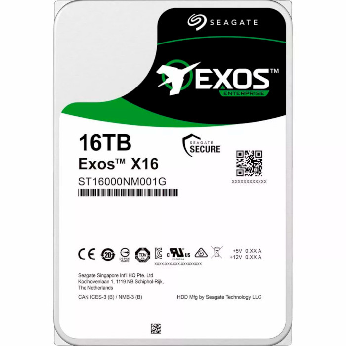 Жорсткий диск 3.5" SEAGATE Exos X18 16TB SATA/256MB (ST16000NM001J)