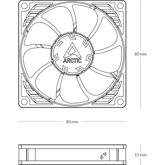 Вентилятор ARCTIC P8 Slim PWM PST Black (ACFAN00295A)