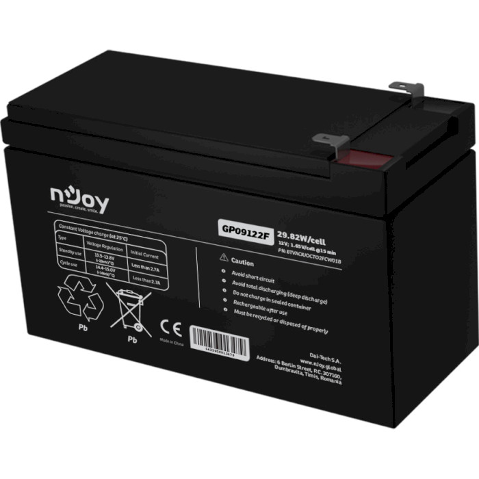 Аккумуляторная батарея NJOY GP09122F (12В, 9Ач) (BTVACIUOCTO2FCW01B)