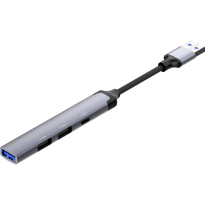 USB-хаб COLORWAY 4-in-1 USB-A to 1xUSB3.0, 2xUSB2.0, 1xUSB-C2.0 (CW-HUB05)