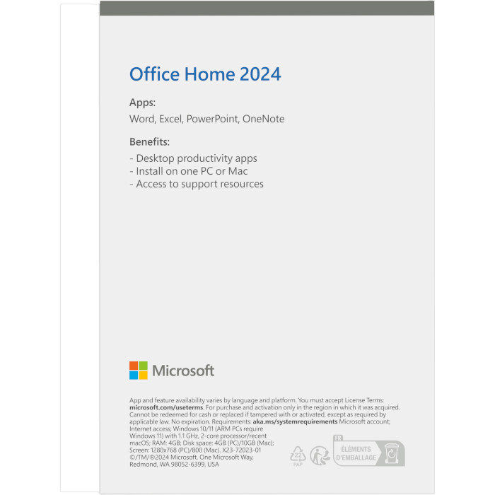 ПО MICROSOFT Office 2024 Home English Medialess (EP2-06817)