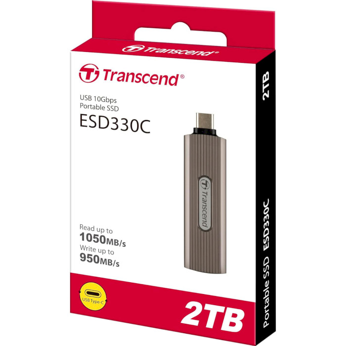 Портативний SSD диск TRANSCEND ESD330C 2TB USB3.2 Gen2 Dark Grayish Brown (TS2TESD330C)