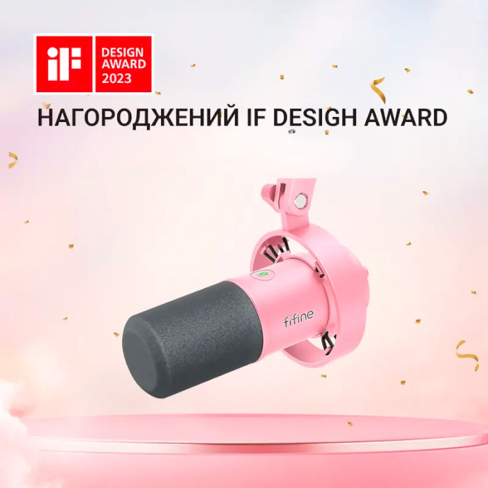 Мікрофон для стримінгу/подкастів FIFINE T688 Pink