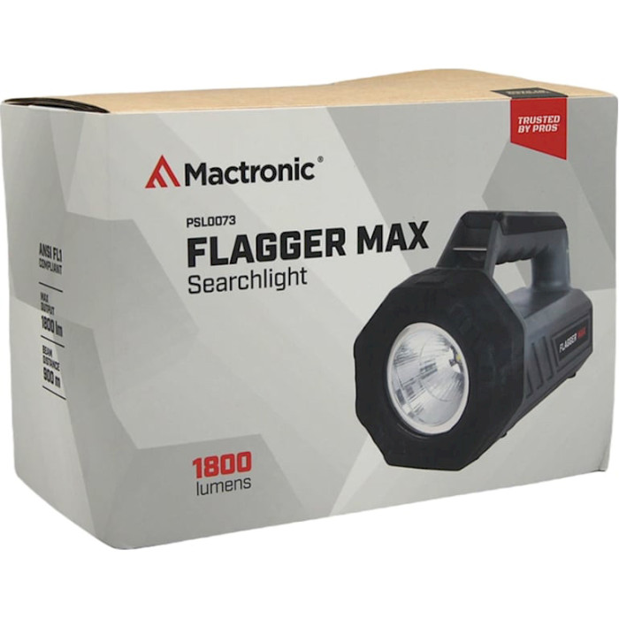 Фонарь-прожектор MACTRONIC Flagger Max Rechargeable Type-C Black (PSL0073)