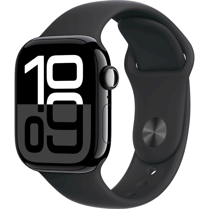 Смарт-часы APPLE Watch Series 10 GPS 42mm Jet Black Aluminum Case with Black Sport Band S/M (MWWE3QH/A)