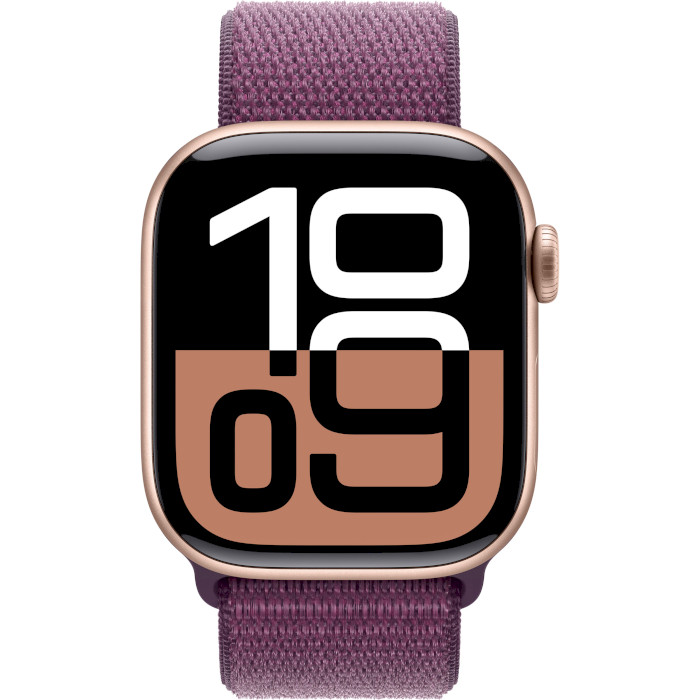 Смарт-годинник APPLE Watch Series 10 GPS 42mm Rose Gold Aluminum Case with Plum Sport Loop (MWWK3QH/A)