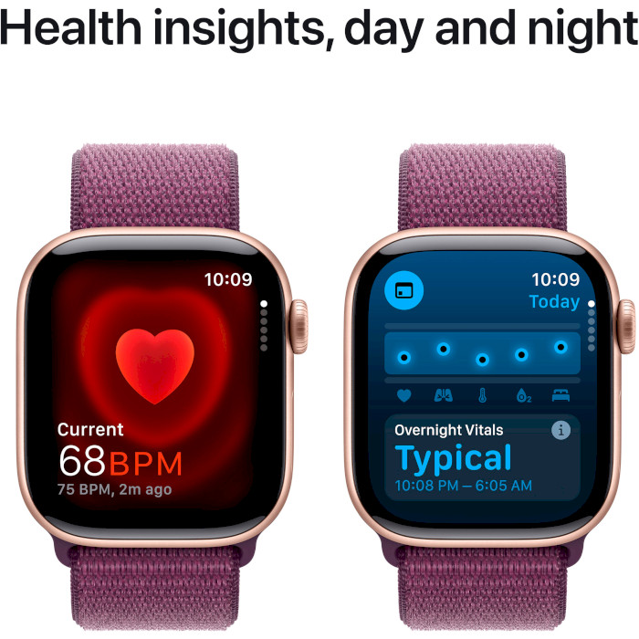 Смарт-годинник APPLE Watch Series 10 GPS 42mm Rose Gold Aluminum Case with Plum Sport Loop (MWWK3QH/A)