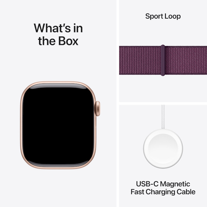 Смарт-годинник APPLE Watch Series 10 GPS 42mm Rose Gold Aluminum Case with Plum Sport Loop (MWWK3QH/A)