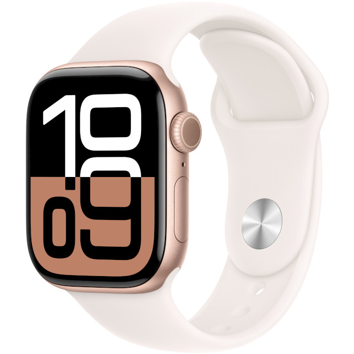 Смарт-годинник APPLE Watch Series 10 GPS 42mm Rose Gold Aluminum Case with Light Blush Sport Band S/M (MWWH3QH/A)