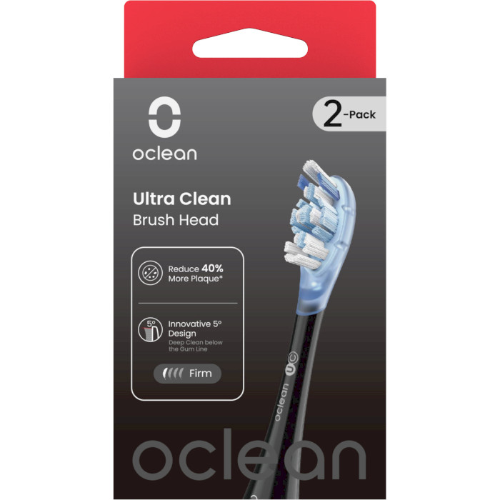 Насадка для зубной щётки OCLEAN UC02 B02 Ultra Clean Black 2шт (C04000254)