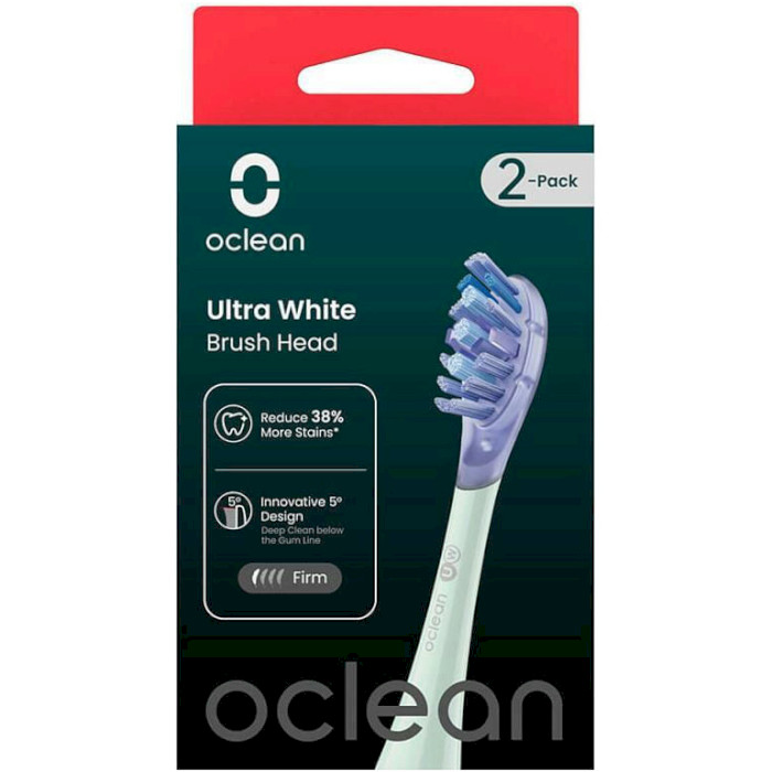 Насадка для зубної щітки OCLEAN UW01 G02 Ultra White Green 2шт (C04000252)