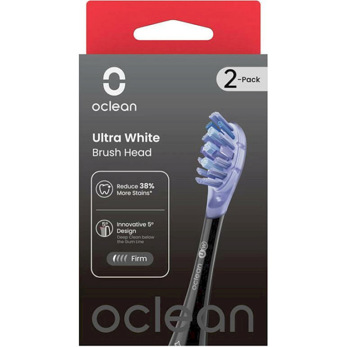 Насадка для зубної щітки OCLEAN UW02 B02 Ultra White Black 2шт (C04000255)