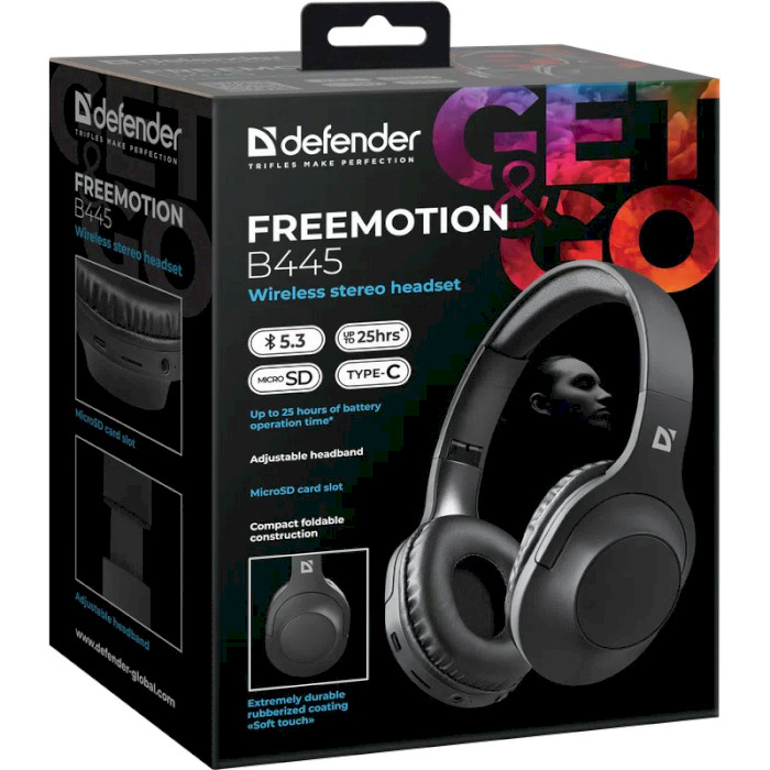 Навушники DEFENDER FreeMotion B445 Black (63445)