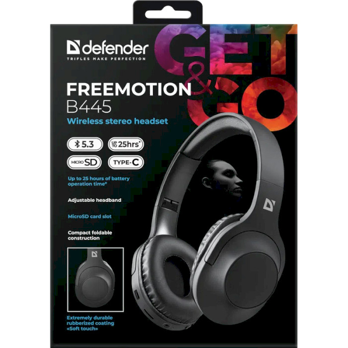 Навушники DEFENDER FreeMotion B445 Black (63445)