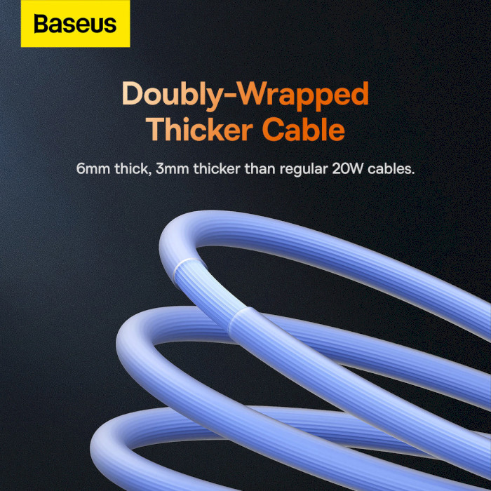 Кабель BASEUS CoolPlay Series Fast Charging Cable Type-C to iP 20W 2м Blue (CAKW000103)