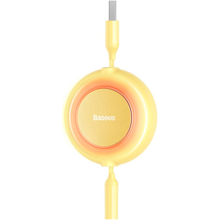 Кабель BASEUS Bright Mirror 2 Retractable 3-in-1 Fast Charging Data Cable USB to M+L+C 3.5A 1.1м Yellow (CAMJ010011)