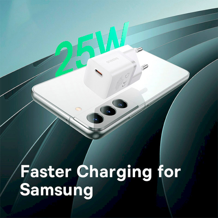 Зарядний пристрій BASEUS GaN5 Fast Charger Mini 1C 25W Moon White (P10110909213-00)