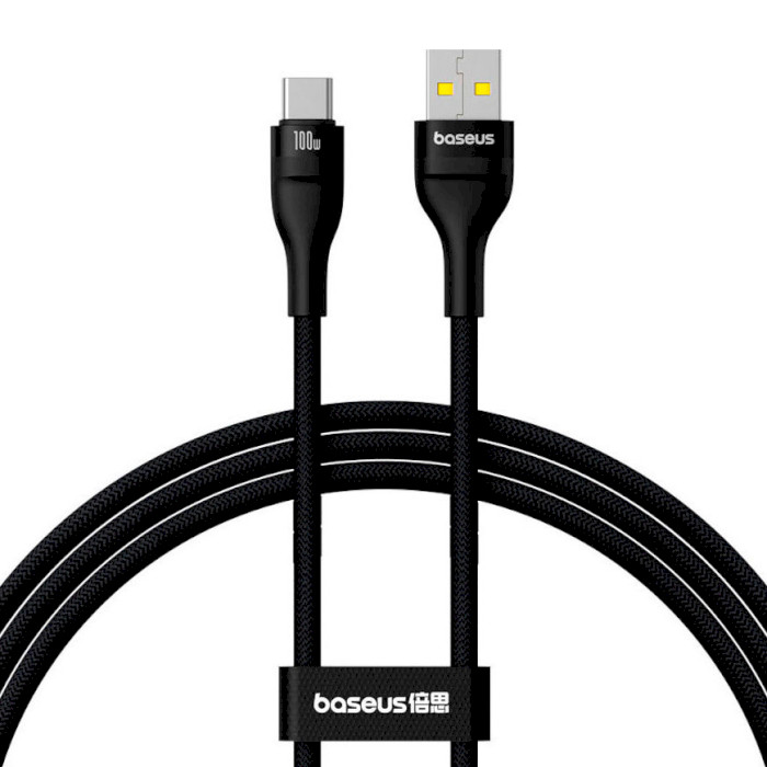 Кабель BASEUS Flash Series II For All USB-C Devices Charging Cable USB-A to USB-C 100W 1м Black (P10311804111-00)