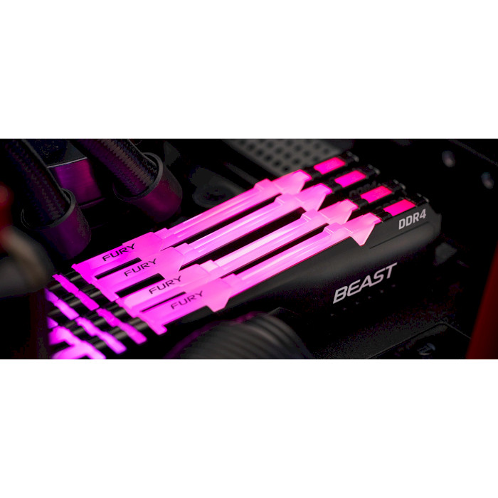 Модуль пам'яті KINGSTON FURY Beast RGB DDR4 3200MHz 64GB Kit 4x16GB (KF432C16BBAK4/64)