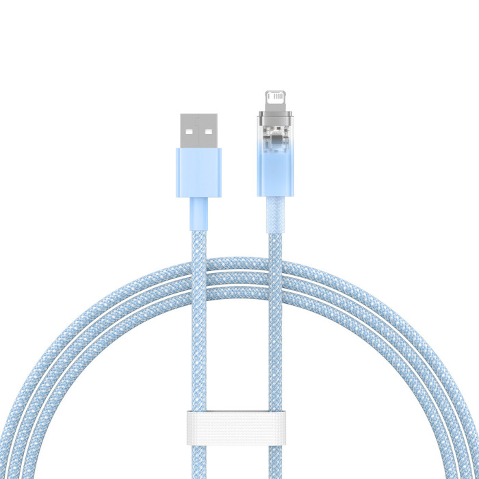 Кабель BASEUS Explorer Series Fast Charging Cable with Smart Temperature Control USB to iP 2.4A 1м Blue (CATS010003)